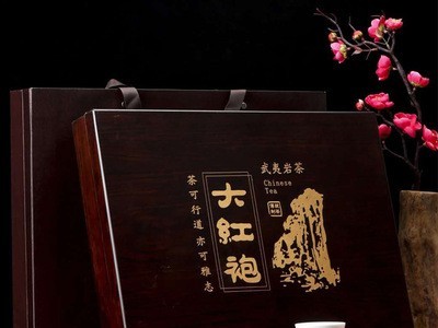 新春佳节茶礼 福建武夷山岩茶肉桂 浓香型碳焙大红袍黑檀木礼盒装图1