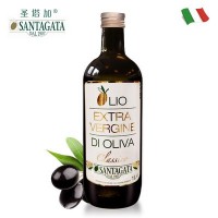 意大利原瓶进口圣塔加初榨橄榄油烫金礼盒1L*2 孕妇 食用油