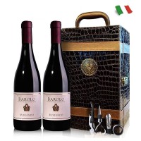 意大利莫兰朵DOCG巴罗洛原瓶进口红酒干红葡萄酒双支礼盒一件代发