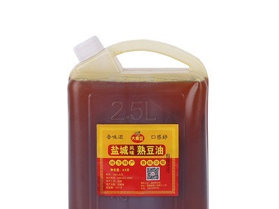 厂家供应炒菜豆油 浓香笨榨熟豆油5L 东北三级大豆油家用食用油图1