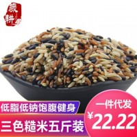 岁耕精选三色糙米5斤 新米健身脂减胚芽饱腹五谷杂粮黑米红米粗粮