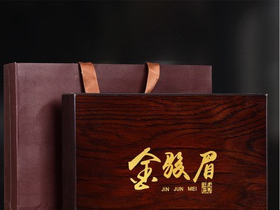 金骏眉红茶桐木关小罐装茶木盒礼盒装茶叶武夷山300g图1
