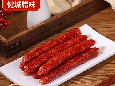 广东特产厂家批发咸甜风味真空包装500g江门广式广味风干切肉腊肠图1