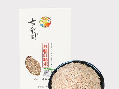 【七彩梯田】云南特产哈尼梯田有机红精米1000g图1