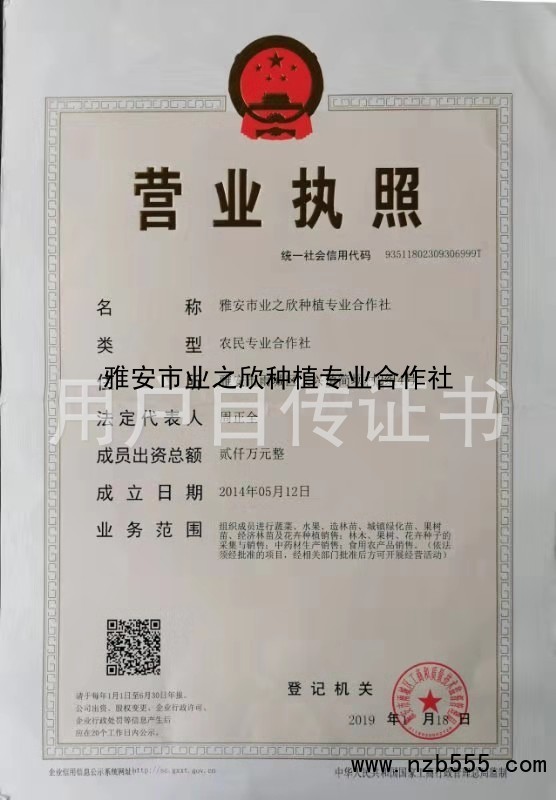 雅安市业之欣种植专业合作社