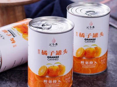 汇尔康橘子罐头425g/罐新鲜糖水型水果罐头烘焙果捞即食整箱批发图2
