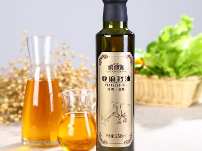 家油站内蒙古亚麻籽油 冷榨 食用油月子油250ml厂家批发图3