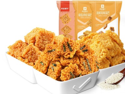 良品铺子海鲜锅巴膨化小吃蟹香蛋黄锅巴薯片虾片拉面丸子零食休闲图4