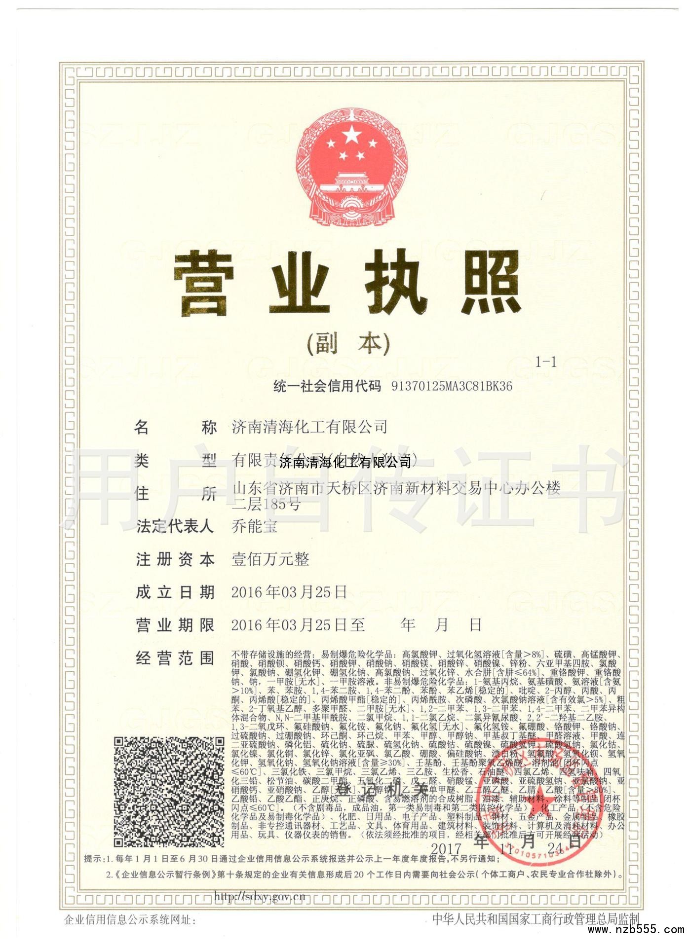 济南清海化工有限公司