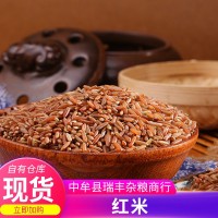 散装红米长粒红大米红粳米红血稻米50斤粗粮红米农家红糙米杂粮