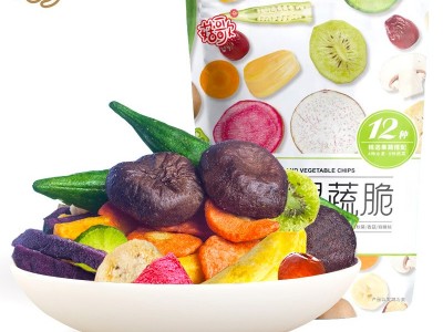 菇歌 大包装250克综合果蔬脆 水果蔬菜干 即食香菇秋葵干现货批发图1