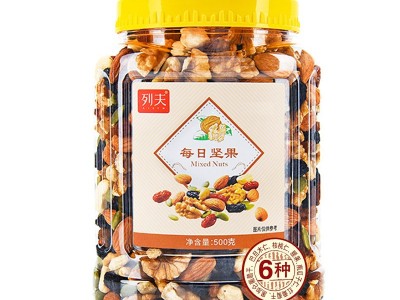 列夫每日坚果混合罐装500g预包装食品小零食干货坚果大量批发厂家 2罐起批图3