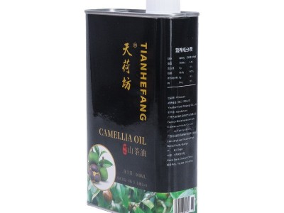 山茶油高温炒菜油一级头道压榨食用油茶子油铁罐500ml装天荷坊牌图2