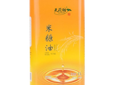 天荷坊牌食用油全含量三级压榨提纯米糠油稻米油 1L 2盒起批图4