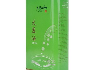 炒菜油物理压榨植物油一级大豆油1L铁罐装正品东北大豆油天荷坊牌图5