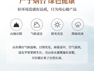 当季山东特产烟台黄金奶油富士冰糖心带箱10斤装农场直供现摘现发图2
