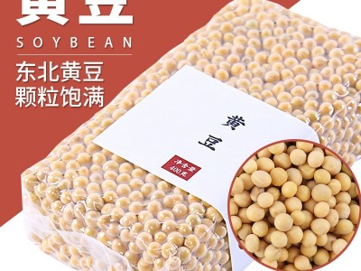 黄豆大量批发400克真空新货五谷杂粮鹤来香黄大豆400克发 芽豆浆图1