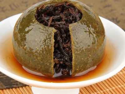 新会小青柑批发陈皮普洱生晒宫廷青皮柑橘普日晒柑桔熟茶散装茶叶图4