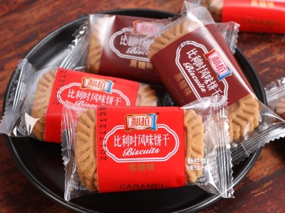 利拉比利时风味饼干焦糖饼干1000g西式糕点休闲零食品整箱批发图2