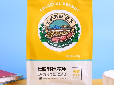云南七彩花生 熟花生带壳原味炒货花生零食小吃 七彩野地花生210g图2