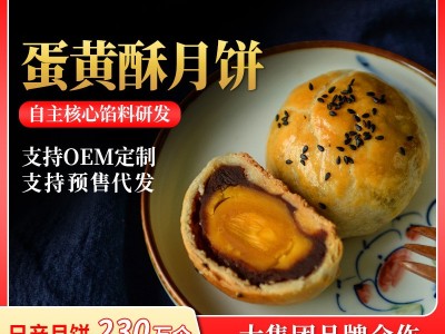 富锦蛋黄酥月饼 潮式酥皮黑芝麻传统糕点 雪媚娘零食小吃蛋黄酥图1