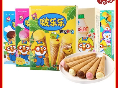韩国啵乐乐什锦夹心饼干六一儿童节零食冰淇淋造型甜筒宝噜噜饼干图1
