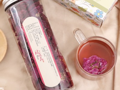 玫瑰花茶 重瓣红玫瑰泡茶滋补玫瑰花冠厂家批发低温烘干瓶装25g图2