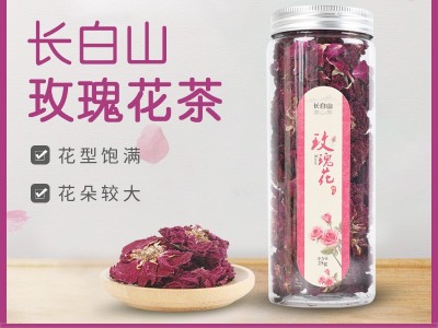 玫瑰花茶 重瓣红玫瑰泡茶滋补玫瑰花冠厂家批发低温烘干瓶装25g图1