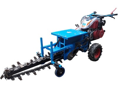 链条开沟机小型农用工程手扶式挖沟机深沟四驱液压升降管道开槽机图5