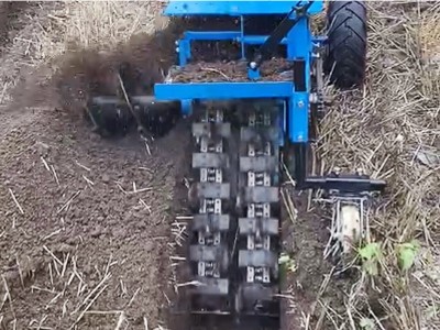 链条式水管打沟机小型手扶开沟机深沟管道开槽机犁地松土微耕机图3