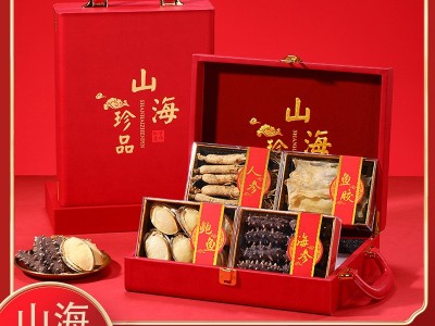福利爆款四拼厂家批发礼盒高端海参鲍鱼鱼胶人参年货长辈中秋春节图2