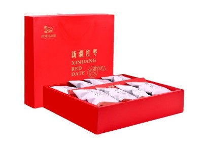 红枣礼盒新疆灰枣红色年货节日礼盒装手提送礼厂家批发代发包邮图5