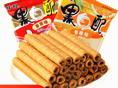 旺旺黑白配16g袋装夹心饼干网红休闲零食小吃香橙香草味整箱批发图2