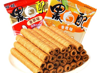 旺旺黑白配16g袋装夹心饼干网红休闲零食小吃香橙香草味整箱批发图5