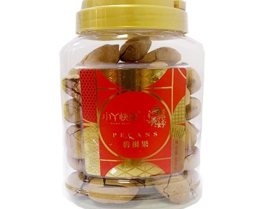 小丫快跑碧根果400g750g罐装山核桃长寿果休闲健康零食坚果奶香味图5