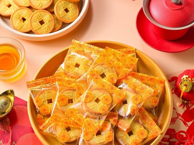 春日喜呈金钱饼独立包装休闲零食喜事新年祝福语创意年货招待饼干图2