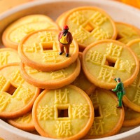 春日喜呈金钱饼独立包装休闲零食喜事新年祝福语创意年货招待饼干