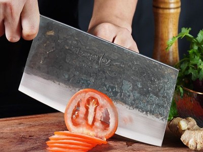捞刀河手工锻打菜刀家用厨房超快锋利切肉切片厨师专用斩切两用图3