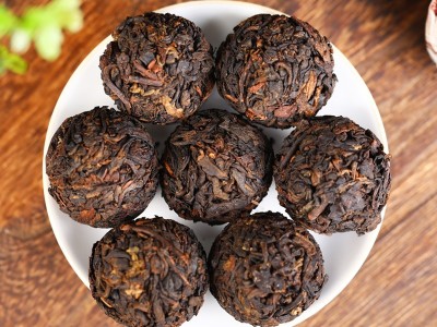 厂家批发熟茶龙珠普洱勐海纸盒装120克古树茶陈香陈韵普洱茶饼图3