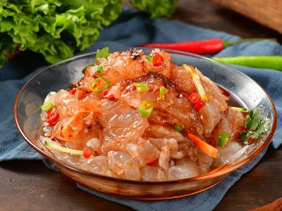 凉拌海蜇头220g 无沙盐渍海蜇皮海蜇丝下酒菜带调料 即食海蜇头图3