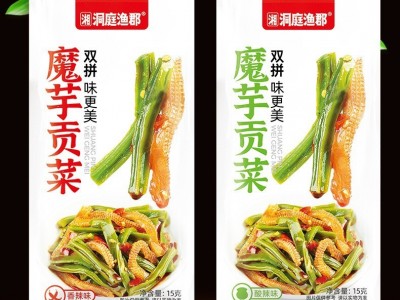 湘洞庭渔郡 魔芋贡菜酸辣香辣味酱腌菜零食开袋即食小吃下饭菜图2