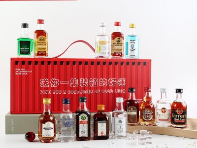 迷你白兰地威士忌洋酒套装厂家夜市摆摊便利店调酒小酒版礼盒款图3