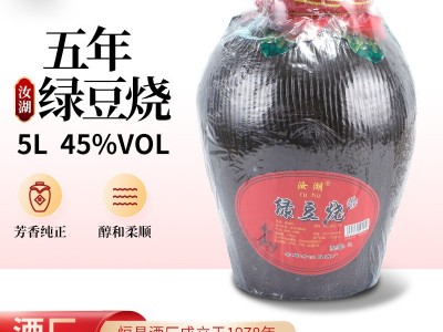 宁波非遗物质本地汝湖白酒绿豆烧 余姚特产白酒5L装45%度坛装酒图4