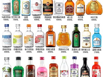 小洋酒摆摊便利店调酒套装酒组合威士忌伏特加咖啡酒xo白兰地批发图2