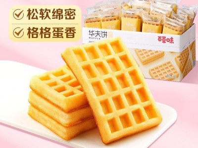 包邮百草味华夫饼1kg营养早餐蛋糕食品办公室休闲零食西式糕点图2