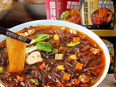 四小姐酸辣粉桶装重庆免煮酸辣红薯粉丝米线方便速食整箱6桶 批发图3
