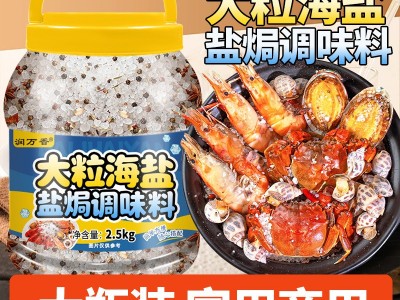 大粒海盐盐焗调味料5斤装家用大桶海鲜海盐大颗粒盐焗调料商用装图2