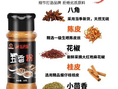 孜然粉调味料椒盐粉辣椒粉五香粉黑胡椒调味品花椒粉组合烧烤料图4