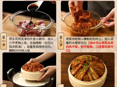 蒸肉米粉家用商用五香蒸肉蒸排骨米粉调料四川特产麻辣粉蒸肉粉图2