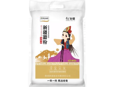 陕富新疆多用途面粉5kg一袋扯面饺子包子馒头中筋面粉厂家批发图5